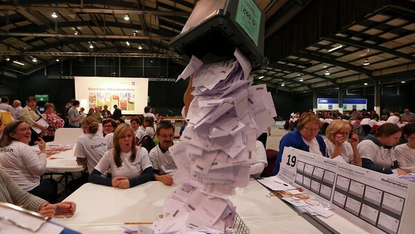 Открытие избирательных ящиков после голосования, Шотландия