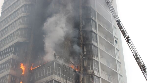 Пожар в жилом доме в Красноярске