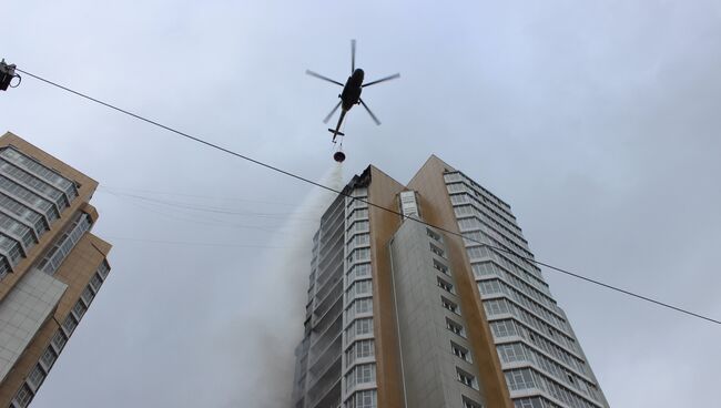 Пожар в жилом доме в Красноярске. Архивное фото