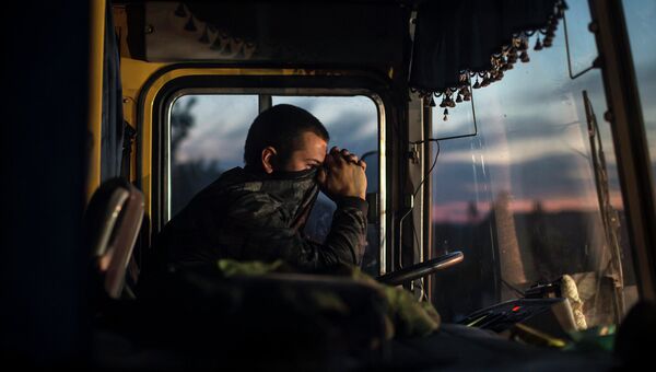 Водитель во время обмена пленными под Донецком. Архивное фото