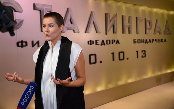 Мария Кожевникова на премьере фильма Сталинград