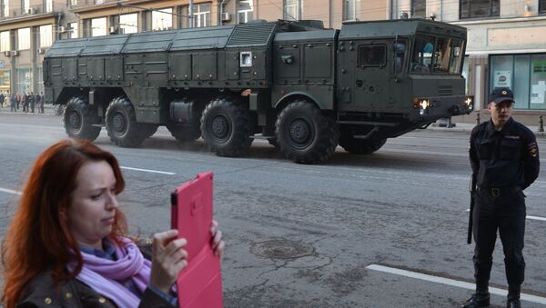 Репетиция военного парада на Красной площади в Москве.  Архивное фото