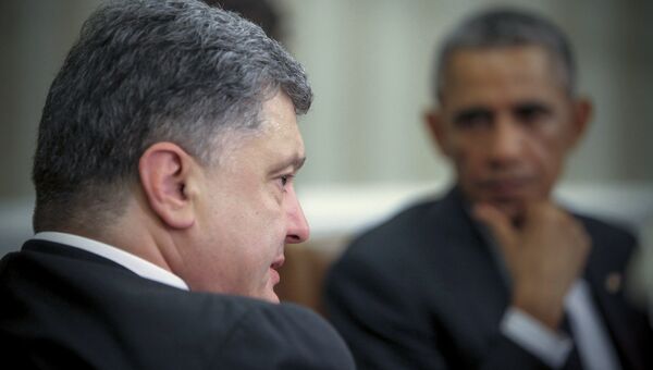 Президент Украины Петр Порошенко на встрече с президентом США Бараком Обамой. Архивное фото