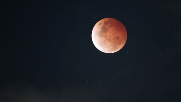 Луна красного цвета во время полного затмения в Сиднее. Архивное фото