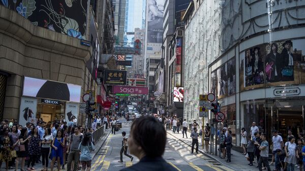 Вид на одну из улиц района Central в Гонконге