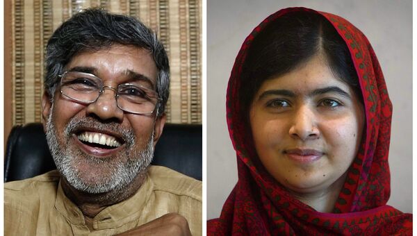 Нобелевская премия мира за 2014 год присуждена  Малале Юсафзай и  Кайлашу Сатьярти