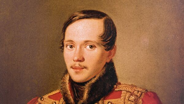 Репродукция портрета М. Ю. Лермонтова. Архивное фото