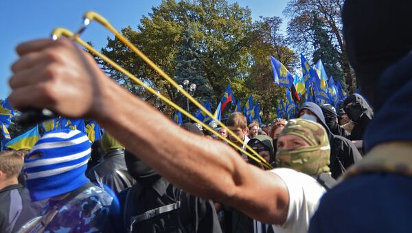 Столкновения у Верховной рады в Киеве. Архивное фото