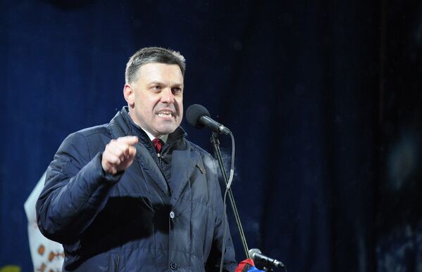 Лидер Всеукраинского объединения Свобода Олег Тягнибок