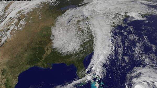 Формирование урагана в Атлантическом океане. Архивное фото