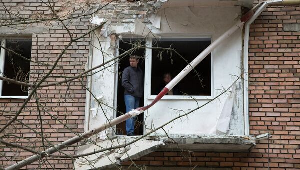 Последствия обстрела Донецка 19 октября 2014