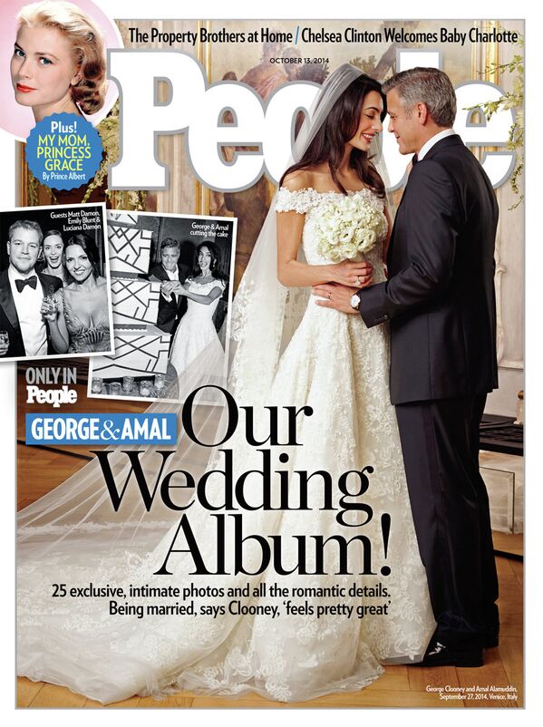 Амаль Аламуддин и Джордж Клуни на обложке журнала People. 2014 год