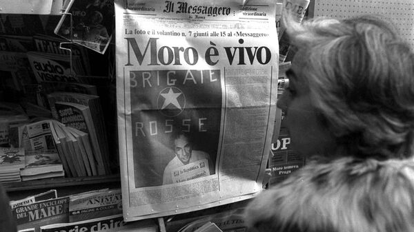 Портрет председателя Совета министров Италии Альдо Моро после похищения группировкой Красные бригады. Архивное фото