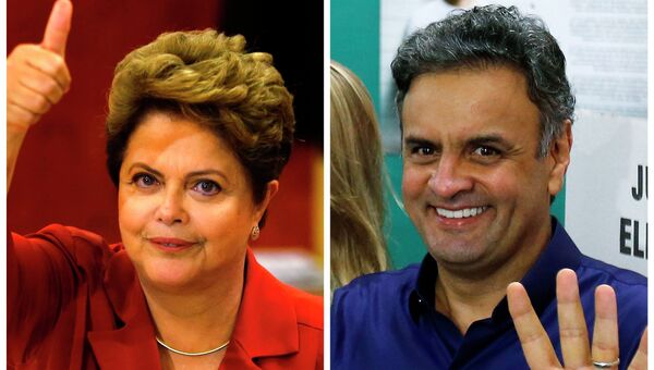 Кандидаты в президенты Бразилии Дилма Руссефф и Аэсиу Невис