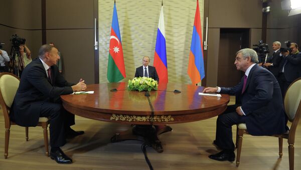 Трехсторонняя встреча В.Путина с И.Алиевым и С.Саргсяном