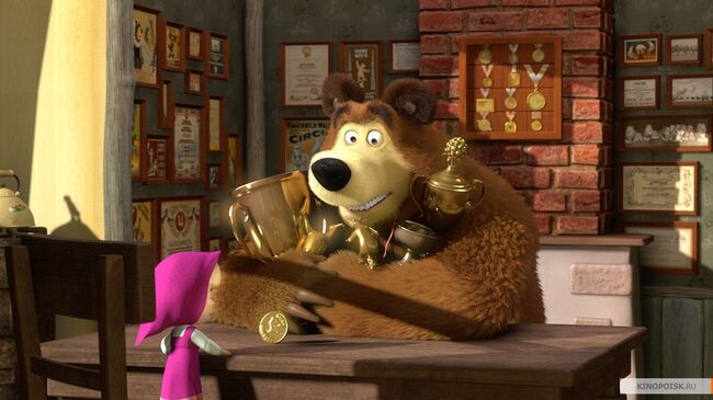 Кадр из мультфильма Маша и Медведь.