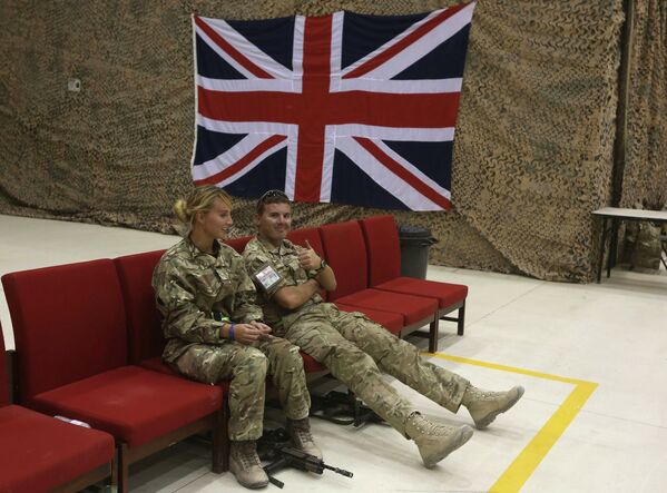 Британские военнослужащие на авиабазе в Кандагаре
