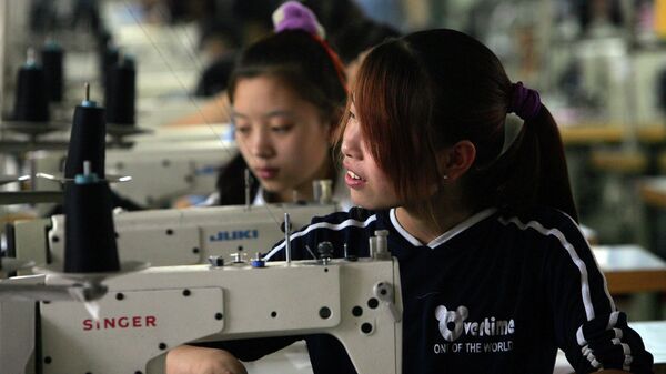 Текстильная фабрика на окраине Пекина, Китай