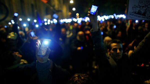 Протест против налога на интернет в Будапеште
