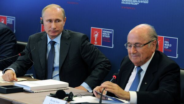 Президент России Владимир Путин провел встречу с главой ФИФА Йозефом Блаттером
