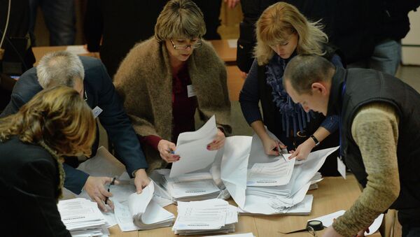 Подсчет голосов на выборах в Донбассе