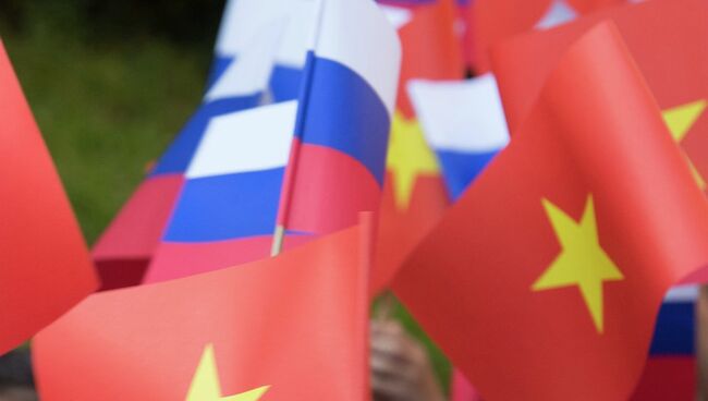Флаги России и Вьетнама. Архивное фото