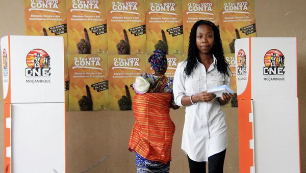 Участок для голосования в Мапуту, Мозамбик