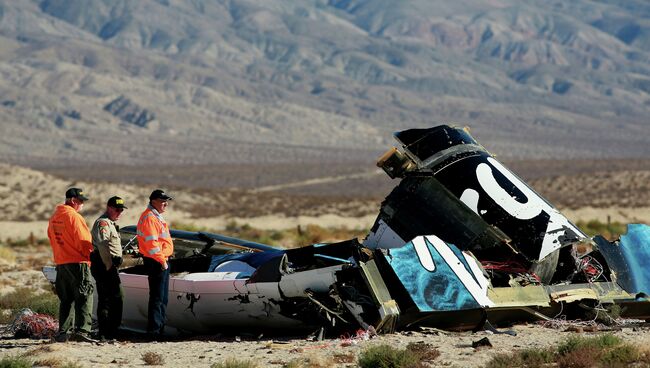 Место крушения суборбитального корабля SpaceShip Two компании Virgin Galactic