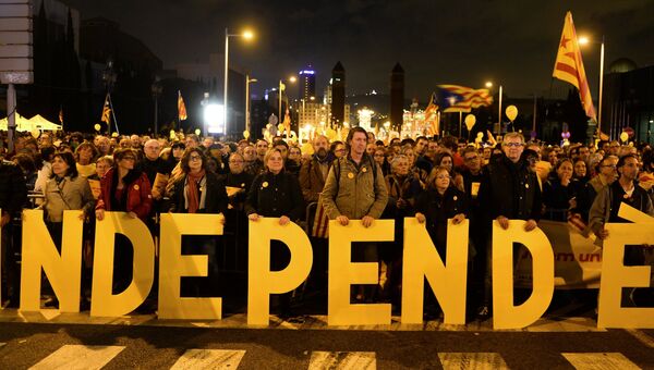 Митинг в поддержку независимости Каталонии в Барселоне, 8 ноября 2014