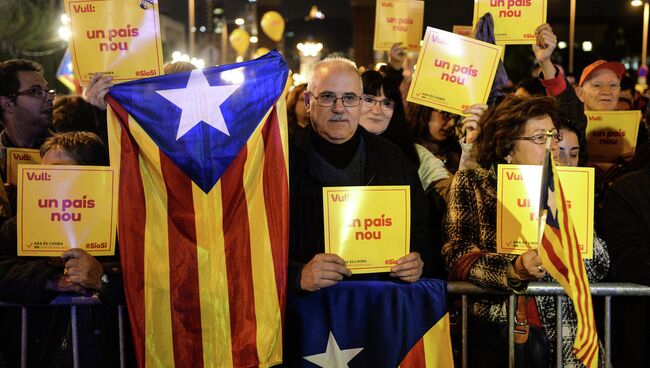 Митинг в поддержку независимости Каталонии в Барселоне. Архивное фото