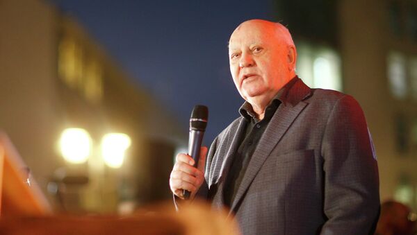 Михаил Горбачев  в Берлине на праздновании 25-летней годовщины падения Берлинской стены, 7 ноября 2014