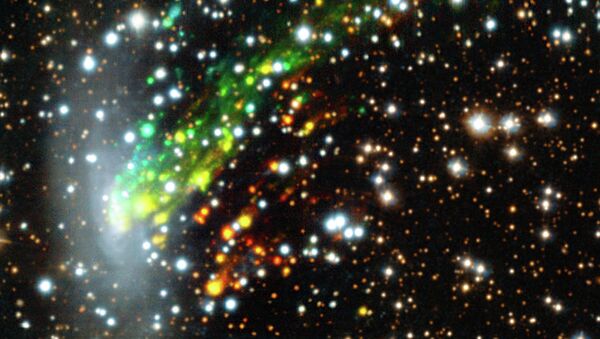 Космическая катастрофа в спиральной галактике ESO 137-001