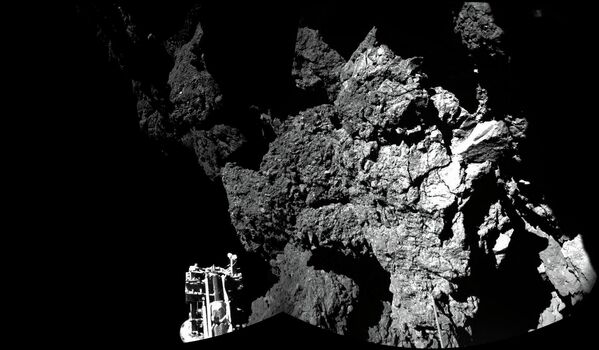 Посадочный модуль космического аппарата Розетты Фил благополучно приземлился на ядро кометы Чурюмова-Герасименко. 13 ноября 2014