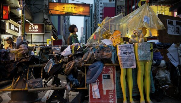 Баррикады протестующих в Гонконге, архивное фото