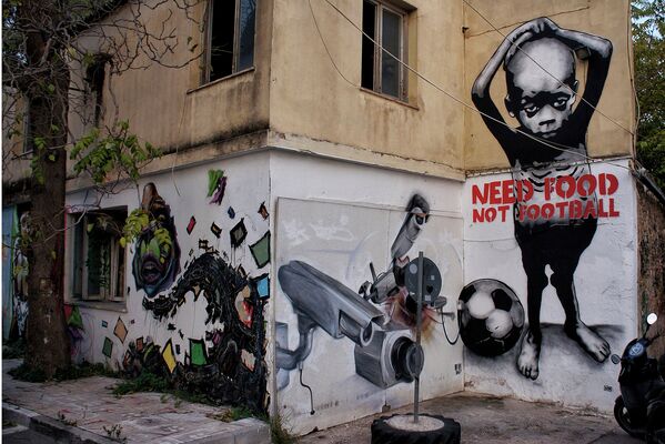 Граффити на улице в Афинах, Греция