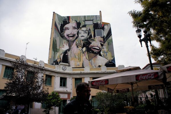 Граффити на улице в Афинах, Греция