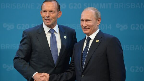 Тони Эбботт и Владимир Путин на саммите G20 в Брисбене