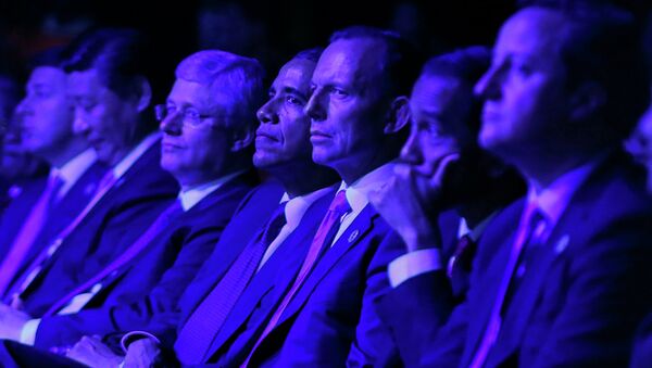 Участники саммита G20 в Брисбене смотрят представление «Добро пожаловать в страну»