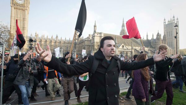 Протесты студентов в Лондоне
