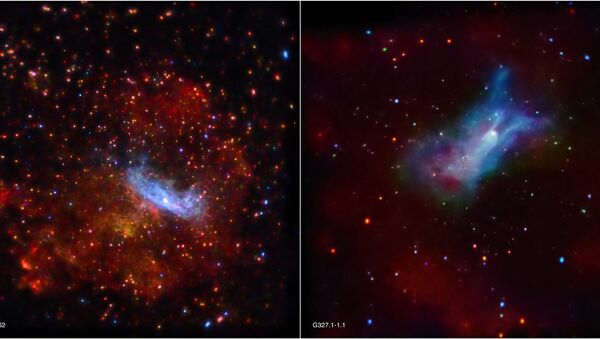 Изображения останков двух взорвавшихся сверхновых звезд - MSH 11-62 и G327.1-1.1