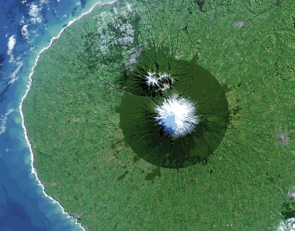 Национальный парк Эгмонт в Новой Зеландии на снимке из космоса
