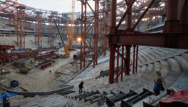 Строительство стадиона Зенит-Арена. Архивное фото.