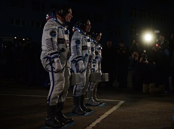 Члены основного экипажа 42/43-й экспедиции на МКС