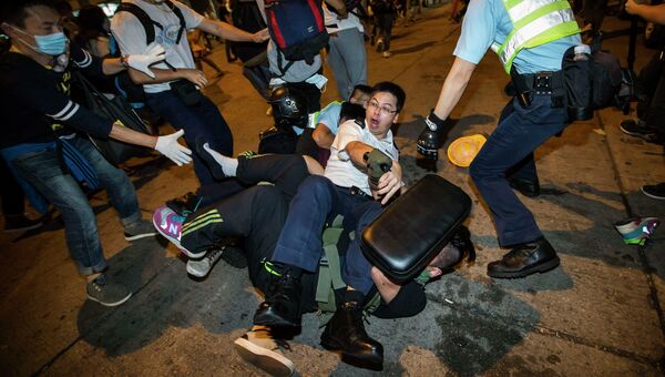 Задержание участников акции протеста в Гонконге
