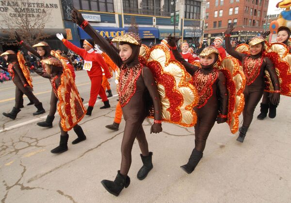 Участники парада в День Благодарения. Нью-Йорк, 27 ноября 2014