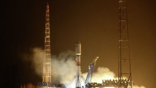 Запуск ракеты-носителя Союз-2.1б с космодрома Плесецк. Арзивное фото
