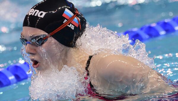Мария Асташкина (Россия) во время квалификационных заплывов на дистанции 50 метров брассом на чемпионате мира по плаванию на короткой воде. Архивное фото