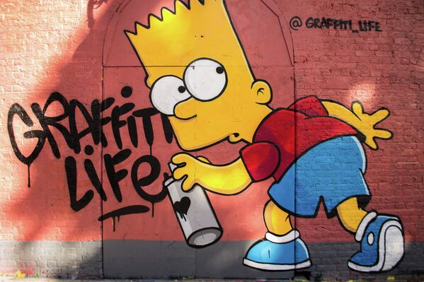 Граффити с Бартом Симпсоном из мультсериала The Simpsons