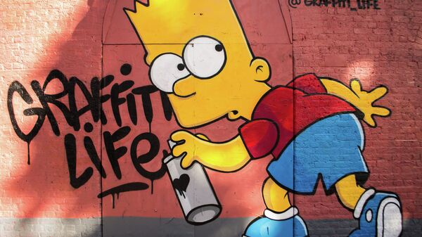 Граффити с Бартом Симпсоном из мультсериала The Simpsons