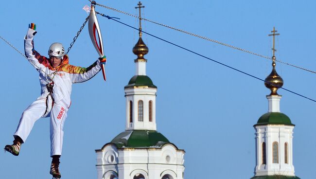 Эстафета Олимпийского огня в Тюмени